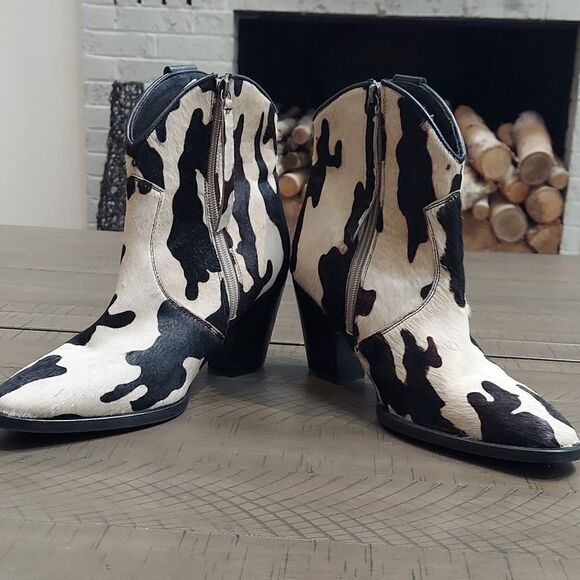 Idyllwind Calf Hair Cow Print Cowboy Booties Sz 8 - Picture 8 of 15